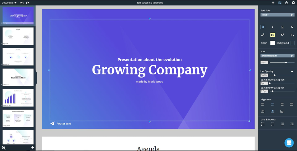 screenshot of Xara Cloud